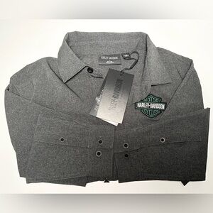 Harley Davidson, men’s grey button up, new with tag